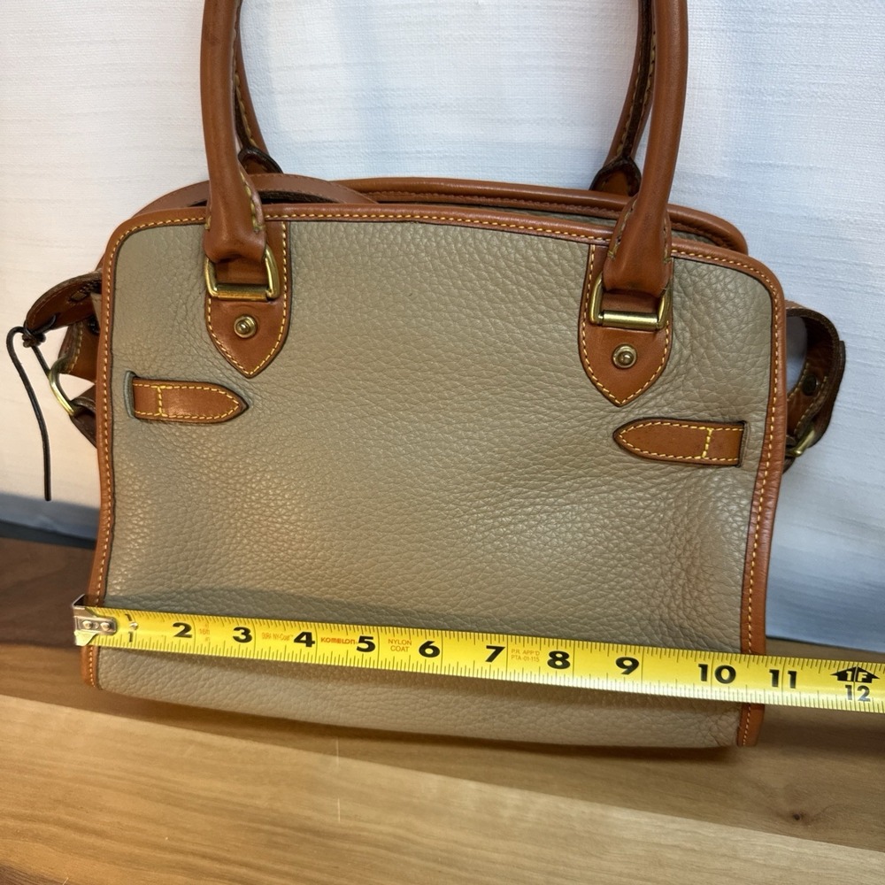 Vintage DOONEY AND BOURKE Khaki Brown Leather Buckle 2 Way Satchel Crossbody Bag - Picture 16 of 16